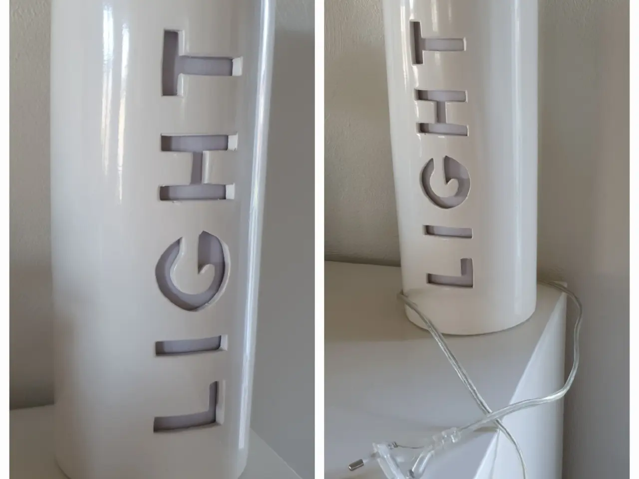 Billede 2 - Bordlampe med ordet "LIGHT"