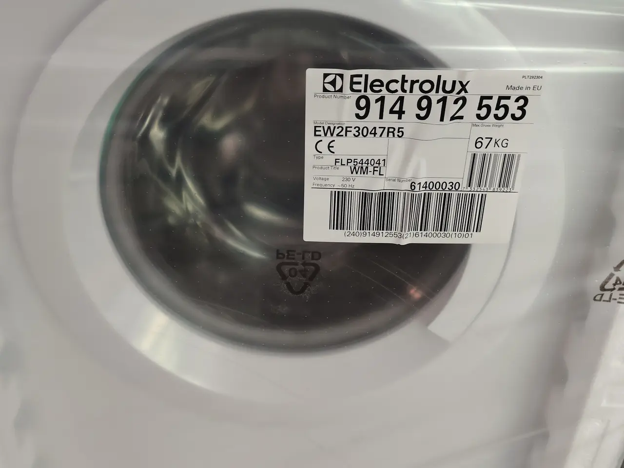Billede 3 - Vaskemaskine, ubrugt ELECTROLUX EW2F3047R5
