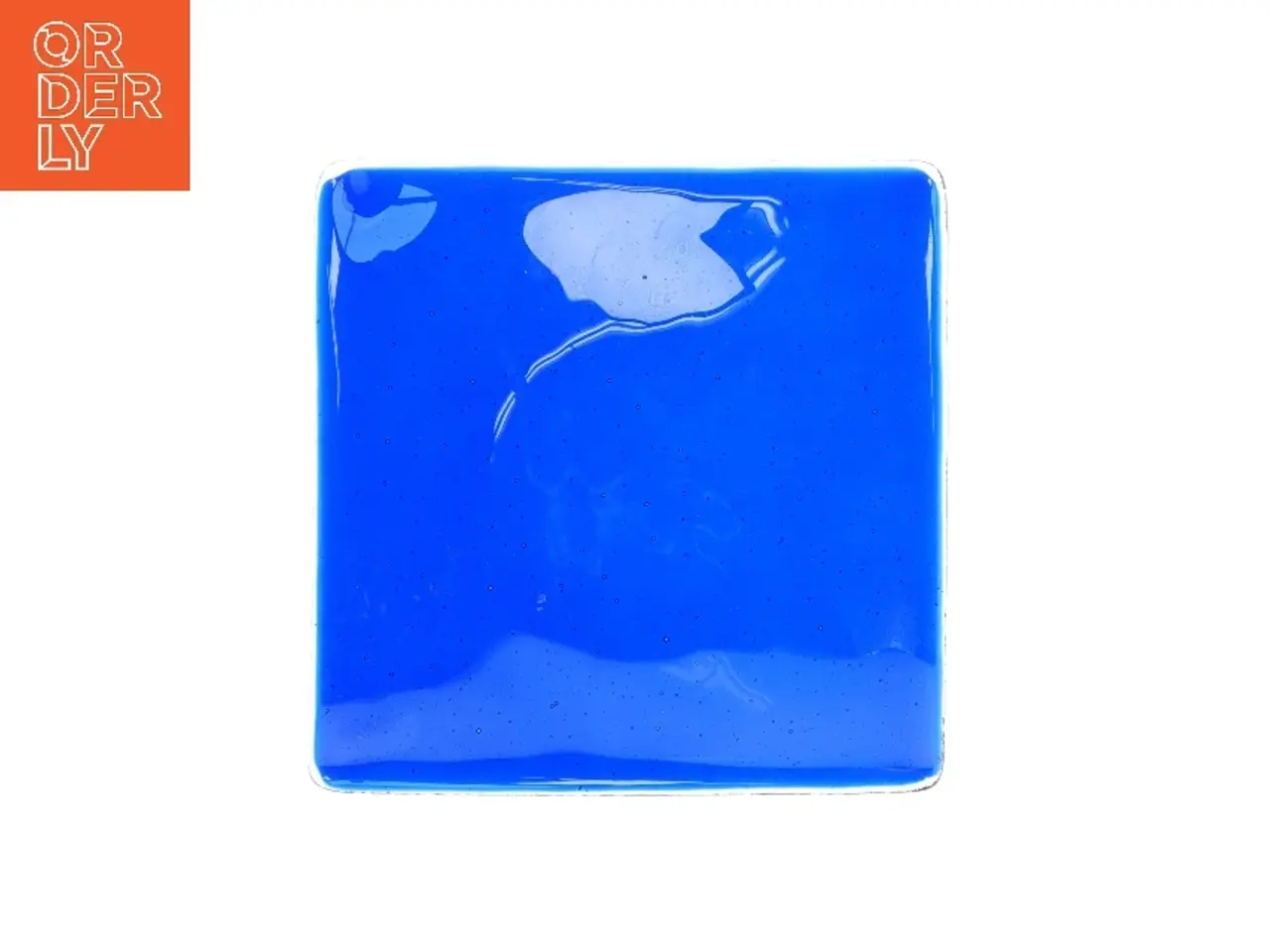 Billede 2 - Blå glas fad (str. 20x20 cm)