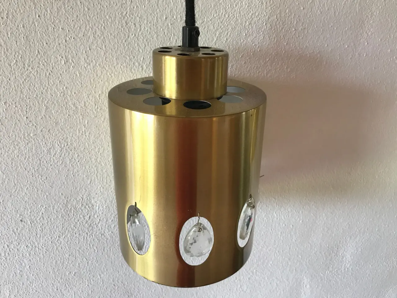 Billede 2 - Retro lampe i messing og palisander