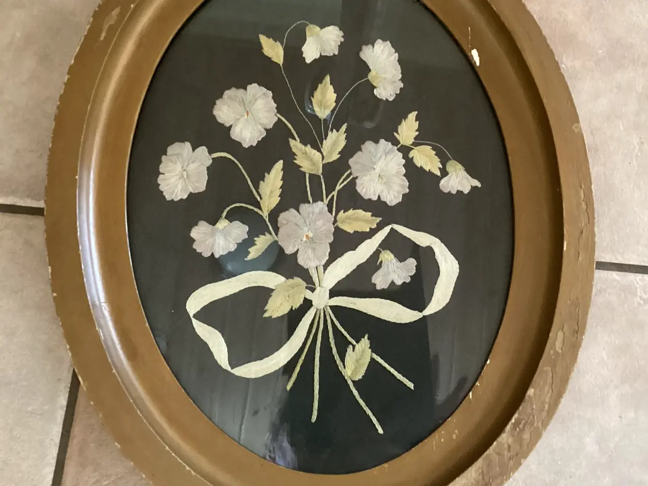 Billede 2 - Vintage broderi i ramme