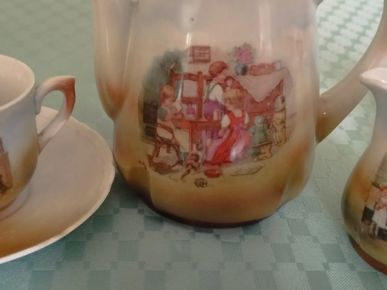 Billede 3 - Antik dukke kaffestel fra 1920-1930.