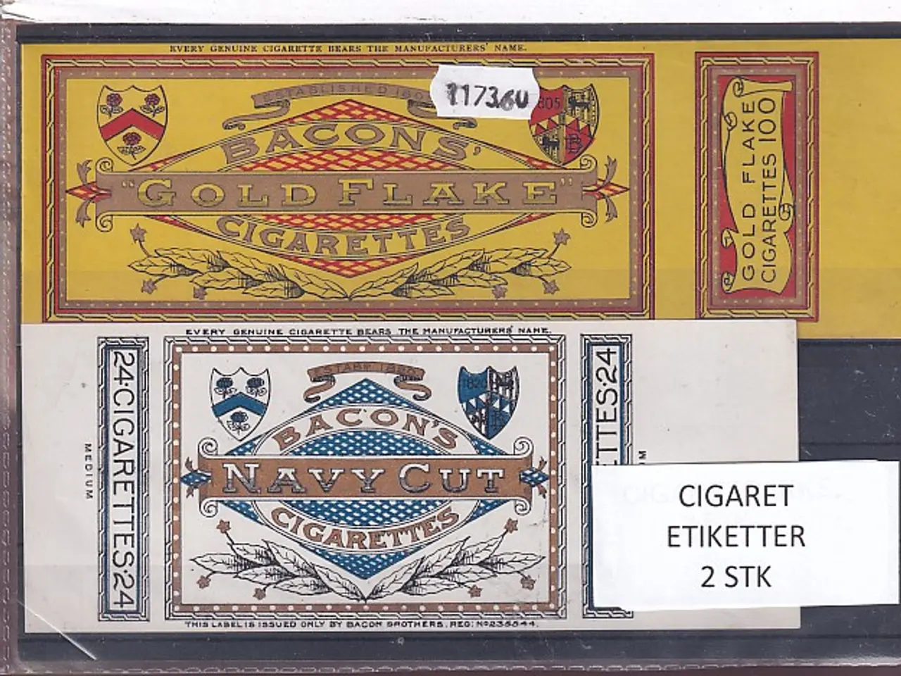 Billede 1 - Cigaret Etiketter - 2 Stk.