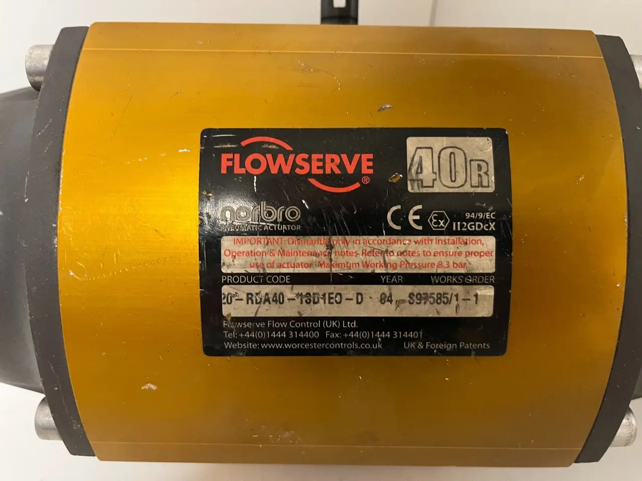 Billede 3 - Flowserve Norbro 40R Pneumatic Actuator -