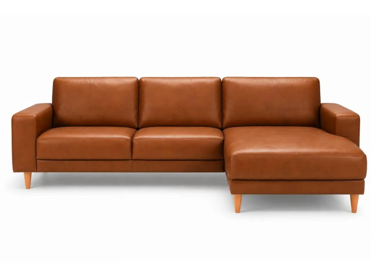 Billede 1 - Hjort Knudsen Hadsten Læder chaiselong sofa Højrevendt