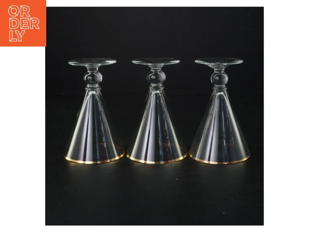 Billede 2 - Vintageglas med guldkant (str. 13 x 9 cm)