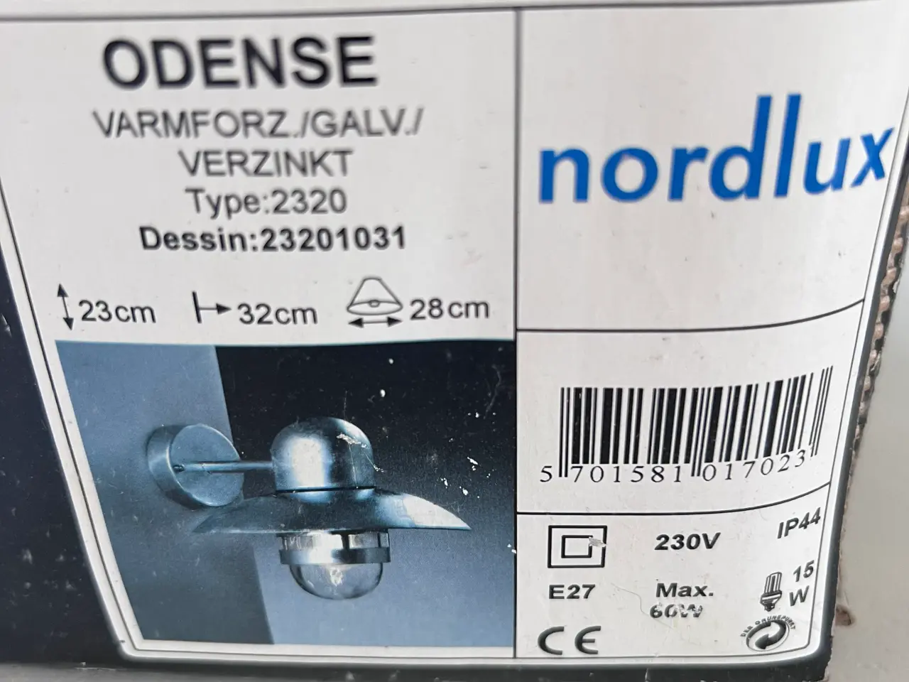 Billede 1 - Nordlux udendørs lampe 