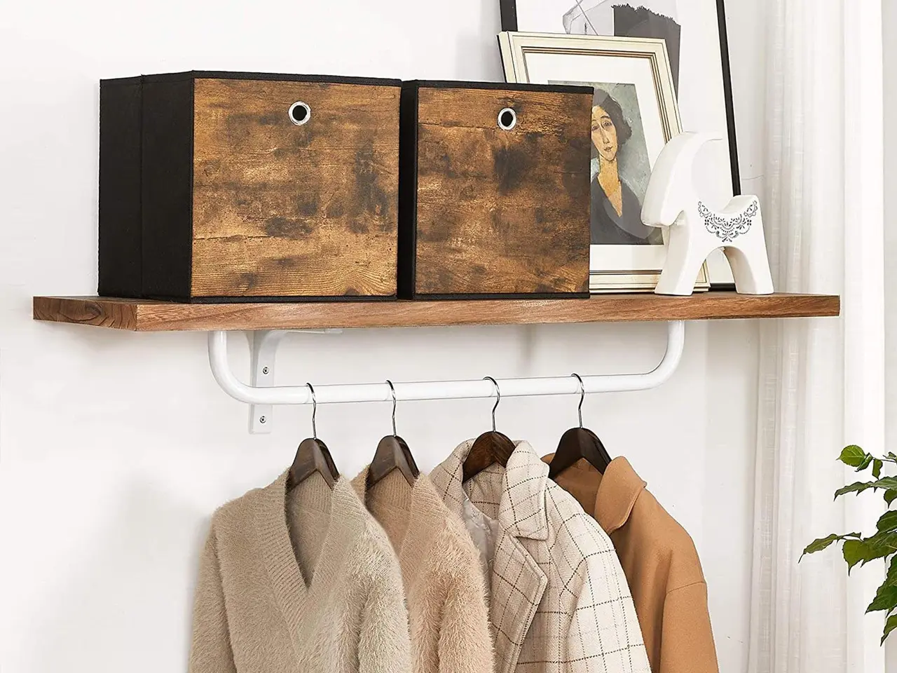 Billede 4 - Foldbare opbevaringskasser 30 x 30 x 30 cm - rustik brun/sort, 6 stk.