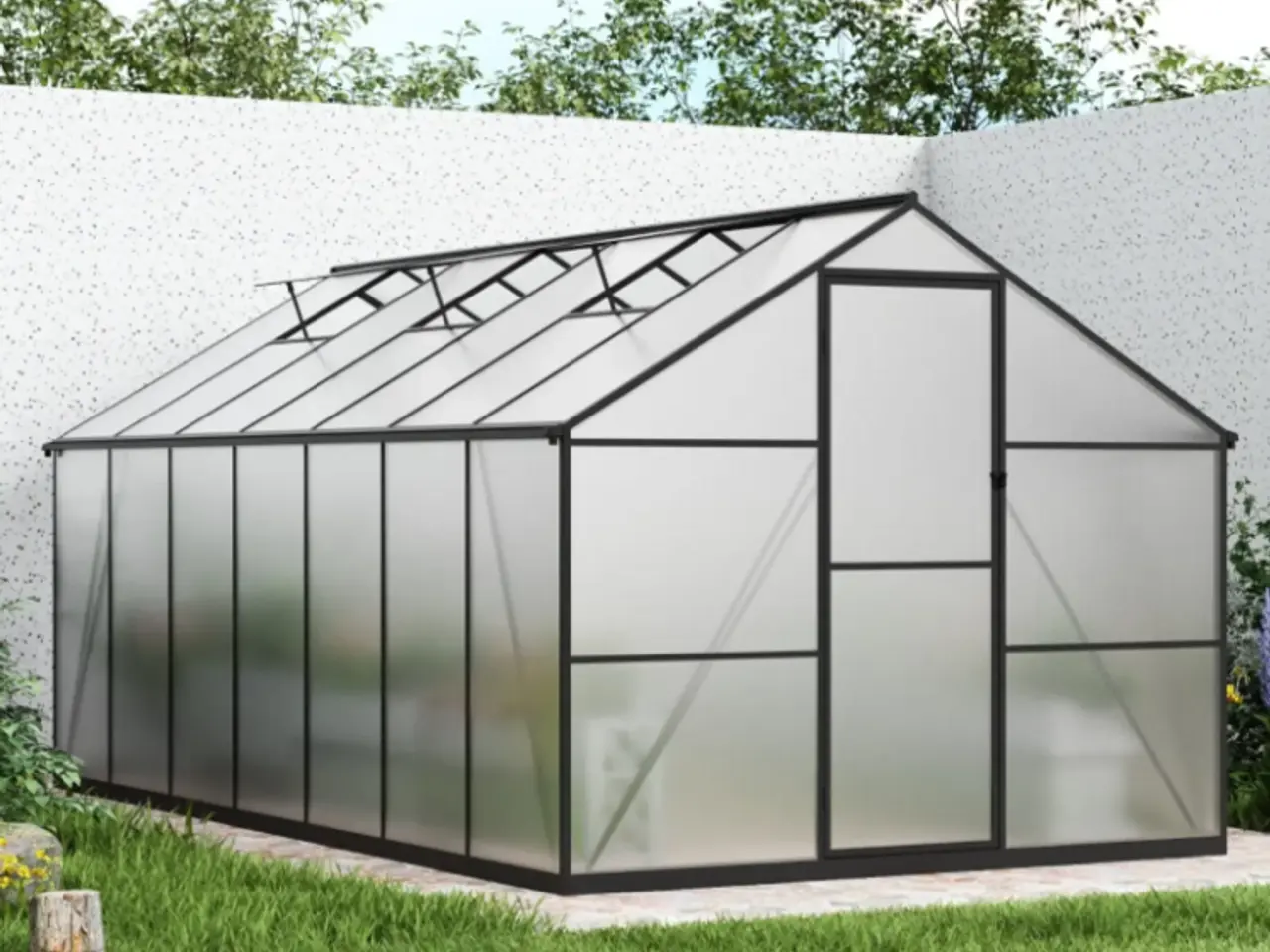 Billede 3 - Drivhus Essential Sort 422 cm - Polycarbonat 10,4m2