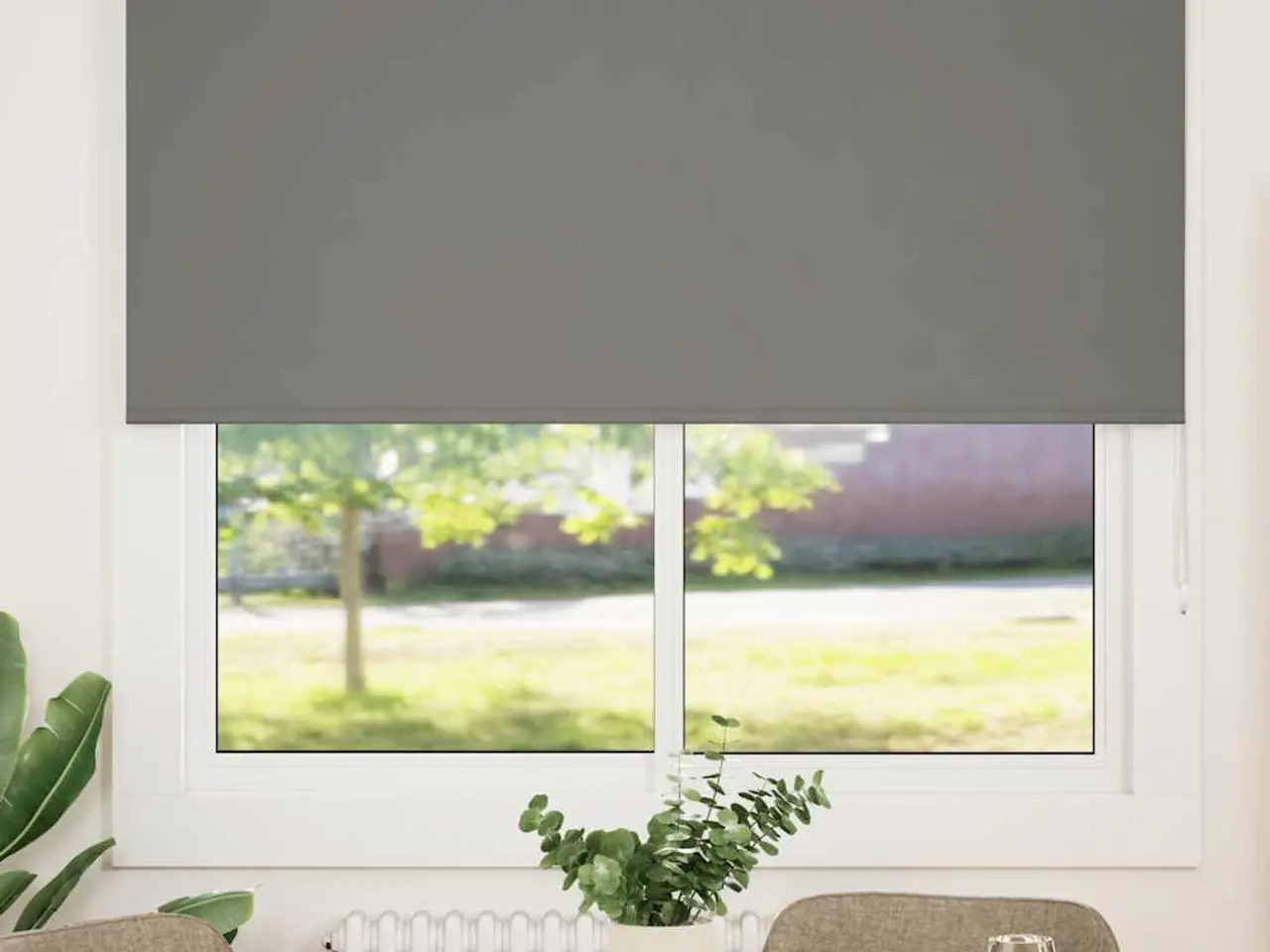 Billede 1 - Mørklægningsrullegardin 150×150 cm - stofbredde 146,6 cm, grå polyester