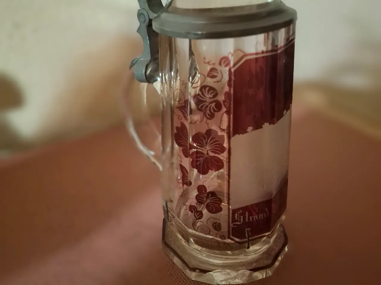 Billede 2 - Smukt gammelt øl glas.