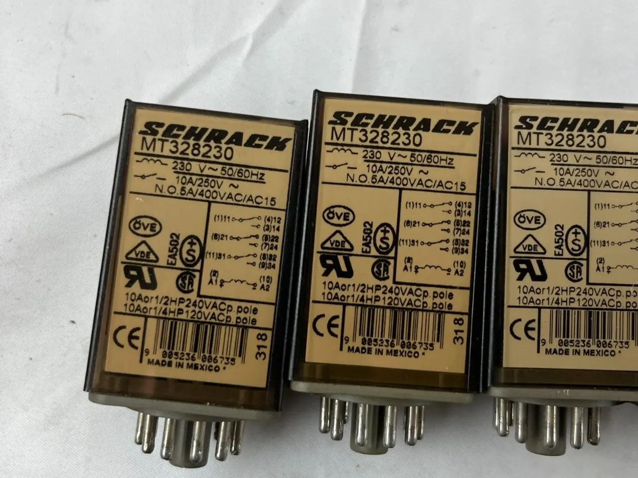 Billede 5 - Schrack MT328230 relæ 230V AC 10A 3CO Plug‑In Tyco