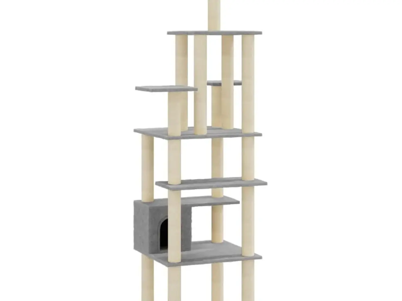 Billede 2 - Kradsetræ med sisal kradsestolper 183 cm - lysegrå