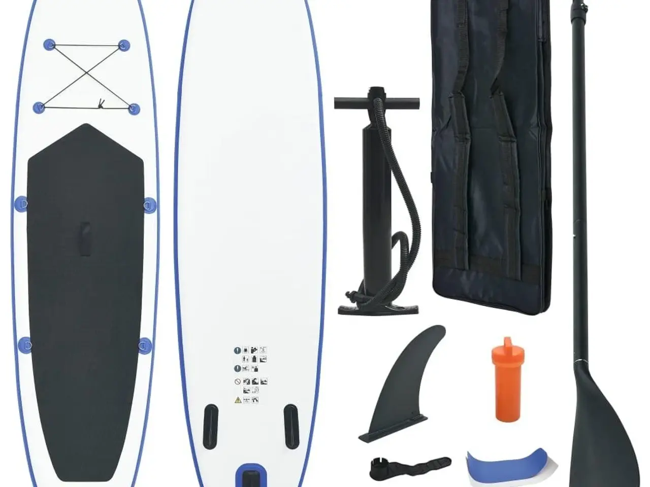 Billede 1 - Paddleboardsæt SUP oppusteligt blå og hvid