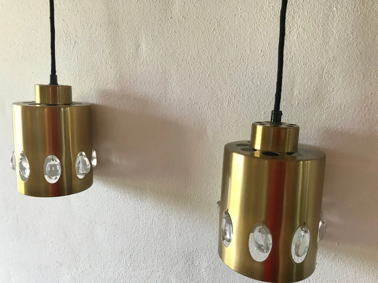 Billede 3 - Retro lampe i messing og palisander