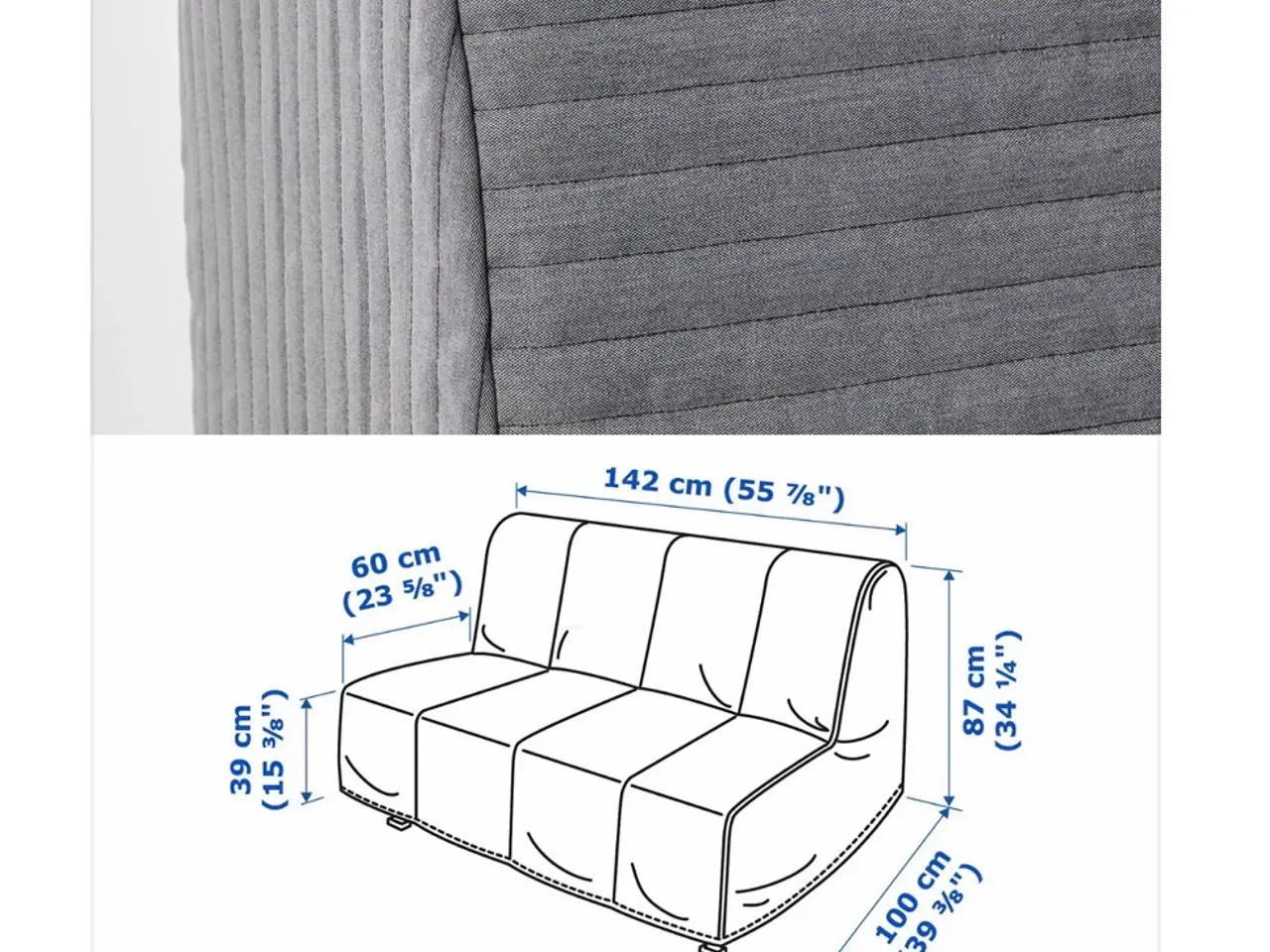 Billede 7 - Sovesofa fra Ikea - Lycksele Lövås i lysegrå