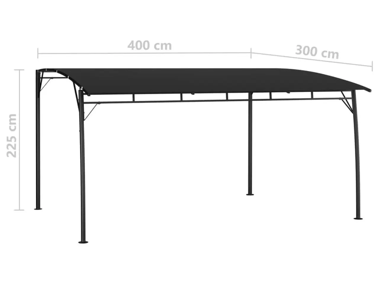 Billede 6 - Fritstående havemarkise 4 × 3 × 2,55 m - antracitgrå