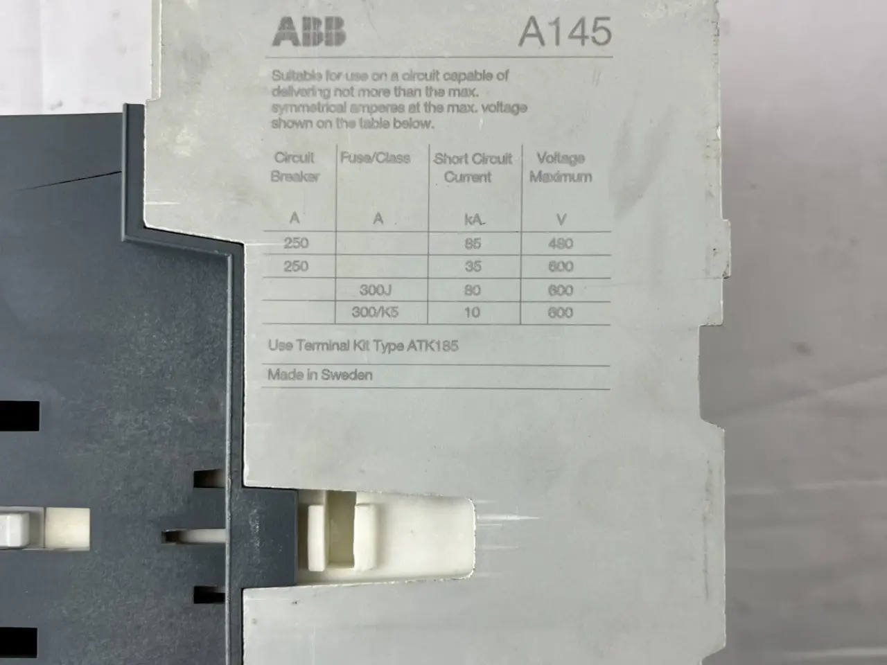 Billede 8 - ABB A145-30 Power kontaktor 3-Pole 250A AC-1 Coil