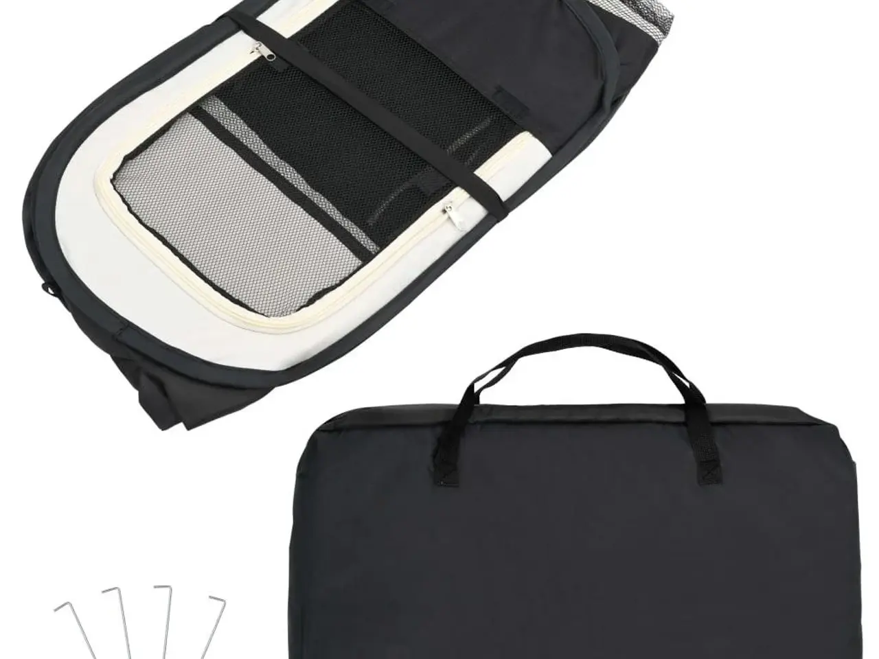 Billede 11 - Foldbar hundegård med bæretaske - 145 × 145 × 61 cm, sort/creme