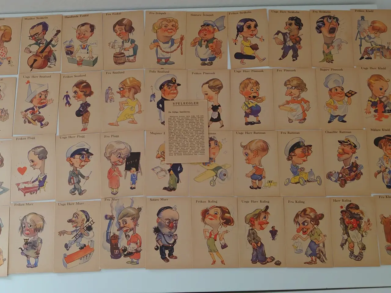 Billede 2 - Vintage kortspil: De Löjliga Familjerna. Ca 1950.