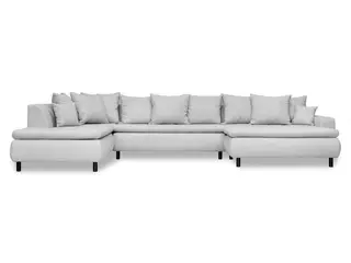 Miami XL U-sofa højrevendt - lysegrå stof
