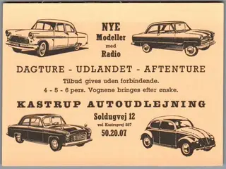 Kastrup Autoudlejning - Kartonkort - Ubrugt