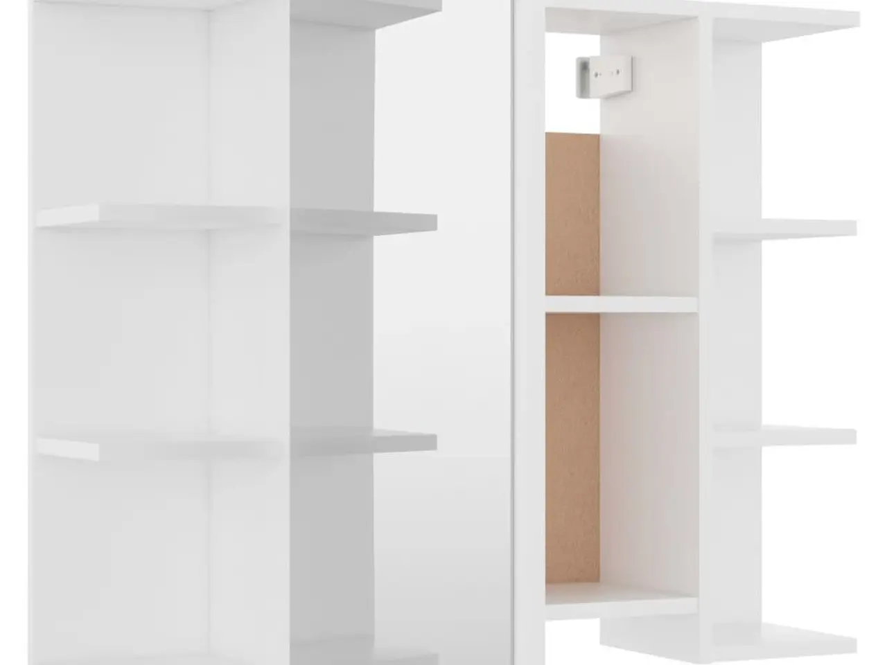 Billede 7 - Badeværelsesskab med spejl 80x20,5x64 cm konstrueret træ hvid