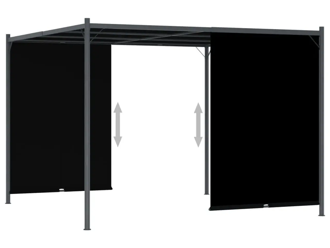 Billede 3 - Pergola med tilbagetrækkeligt tag 3 x 3 m - antracitgrå