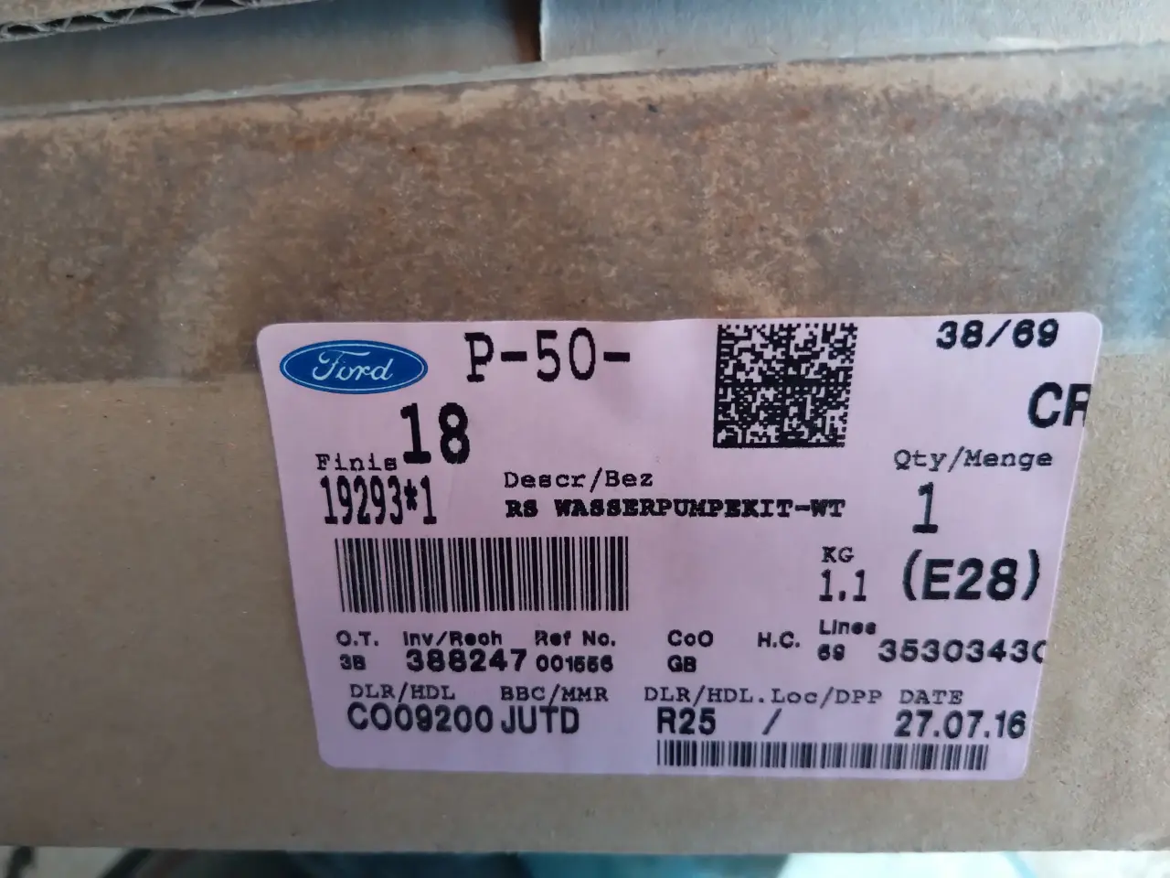 Billede 5 - Ford Mondeo / Transit vandpumpe reparationssæt .