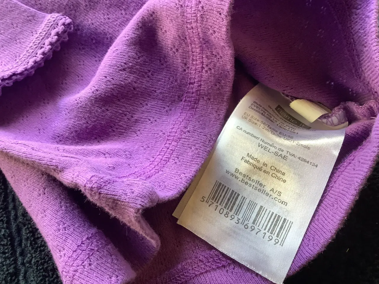 Billede 5 - Helt ny Name it bluse lilla str.56 pige