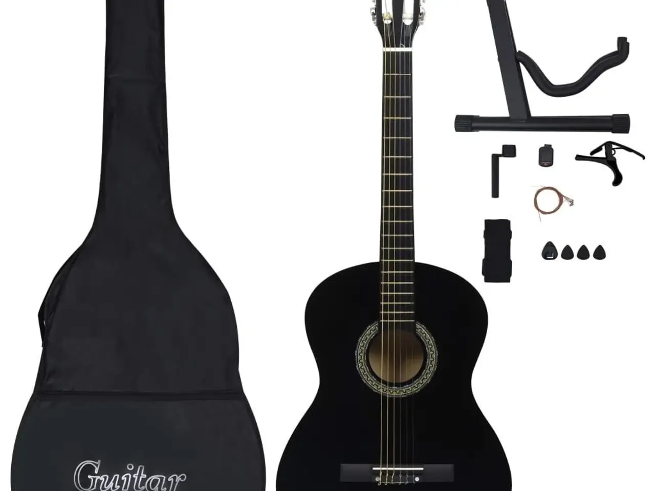 Billede 1 - Klassisk guitarsæt 4/4 39" - 12 dele - sort