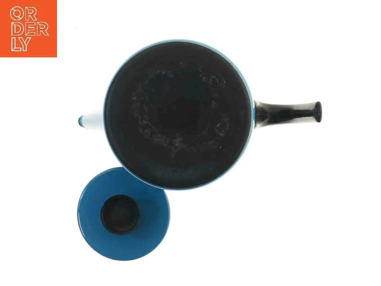 Billede 4 - Lotus Lyngby Blå kaffekande med låg (str. Ø 10 cm længde 17 cm)