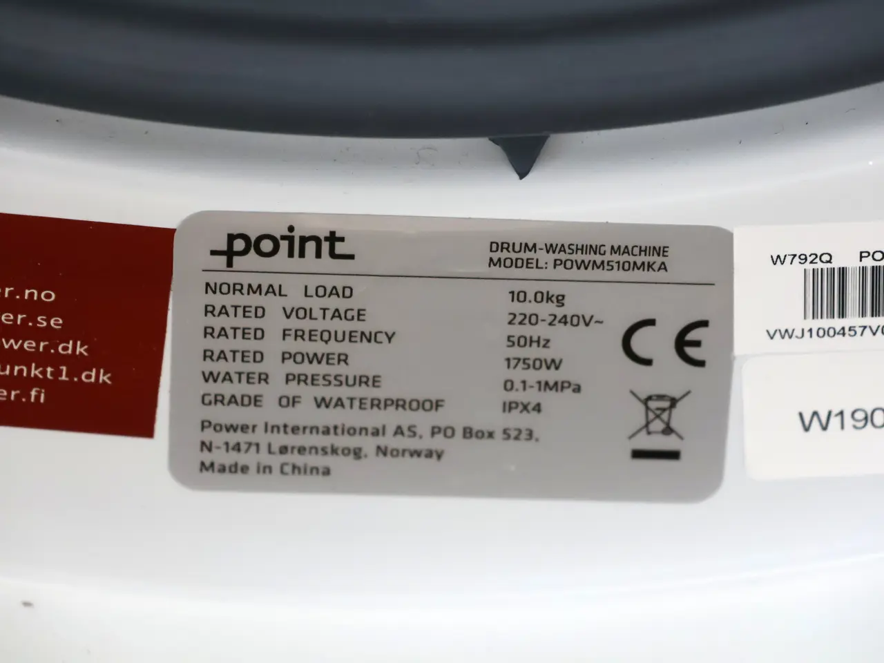 Billede 7 - Point Vaskemaskine 10kg model POWM510MKA