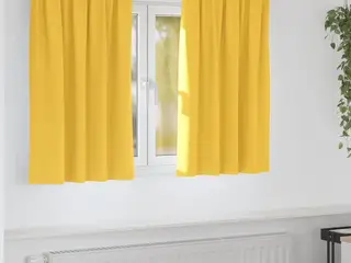 Mørklægningsgardiner med ringe - 2 stk, sennepsgul 140 x 140 cm