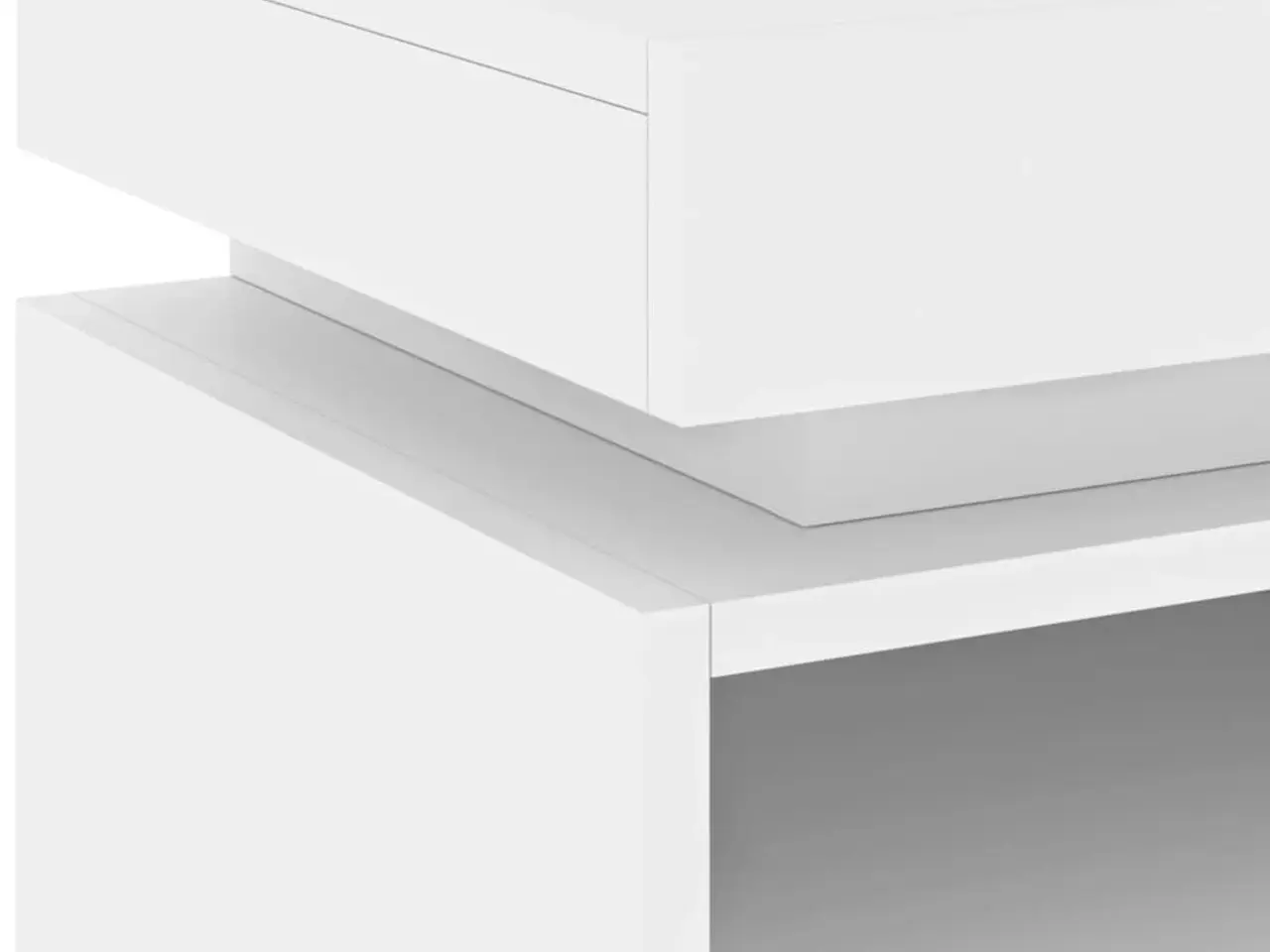 Billede 10 - Sengebord med LED-lys - hvid 40 × 39 × 48,5 cm
