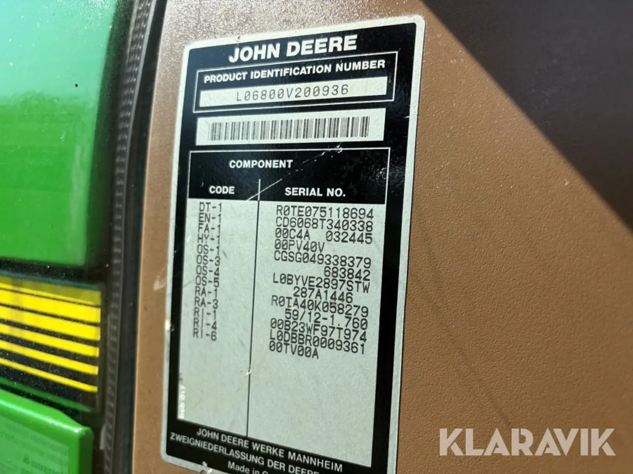 Billede 5 - Traktor John Deere 6800