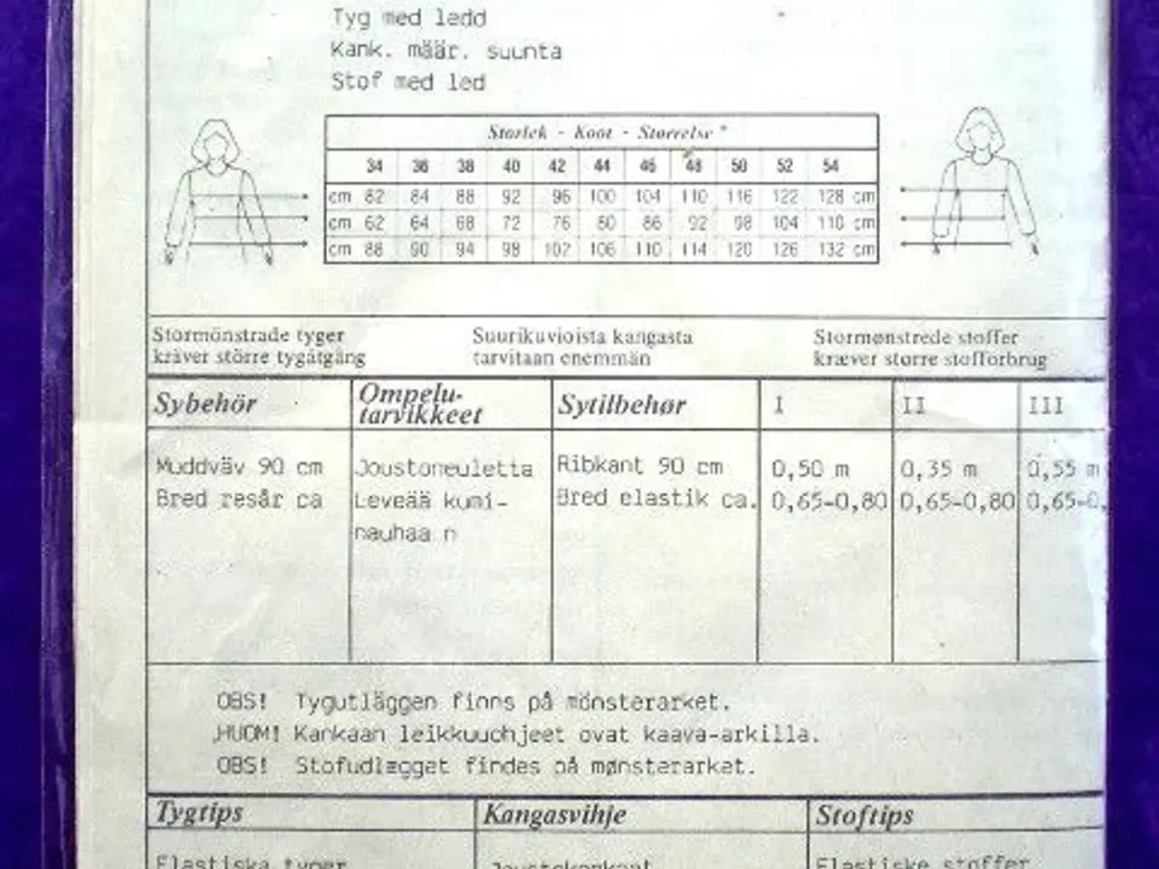 Billede 2 - Snitmønster i uåbnet pakke. 