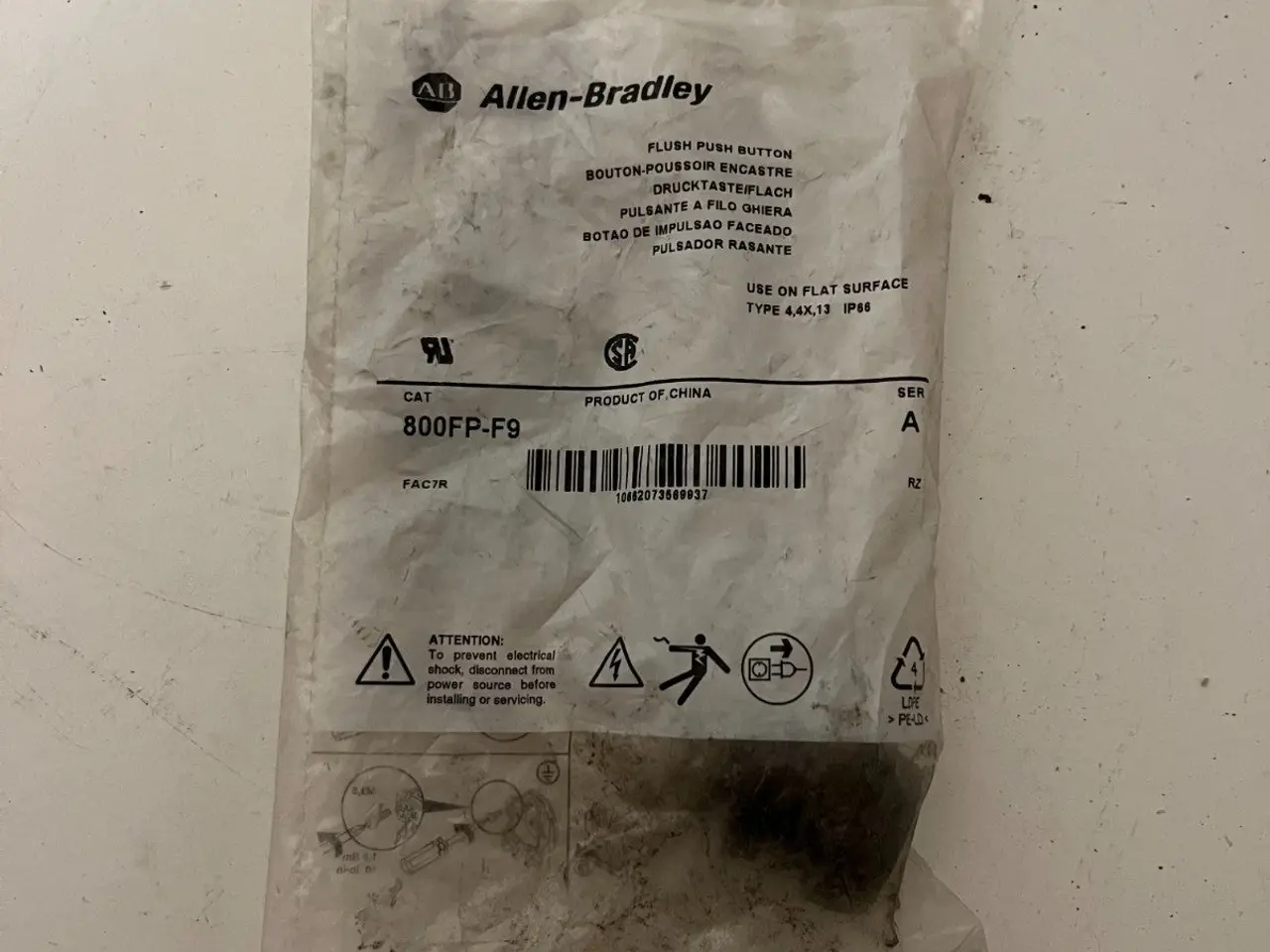 Billede 3 - Allen-Bradley 800FP-F9 Flush Push Button, 22mm, 1