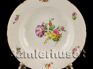 Saxisk Blomst Hvid Tallerken Dyb 21 cm.