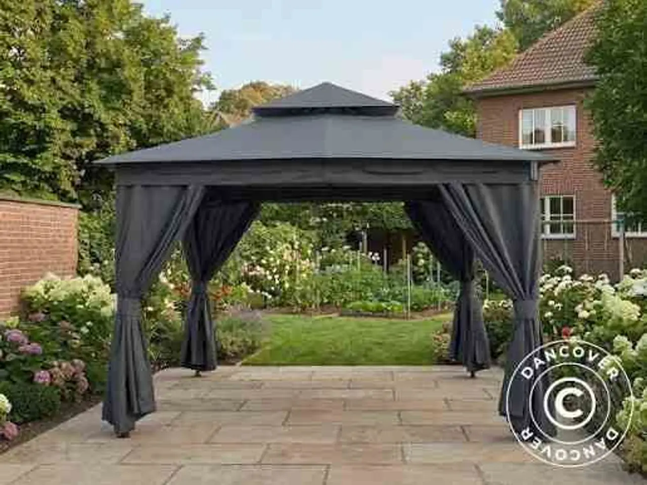 Billede 2 - Sunjoy gardin til pavilion 300cm x 300cm Grå