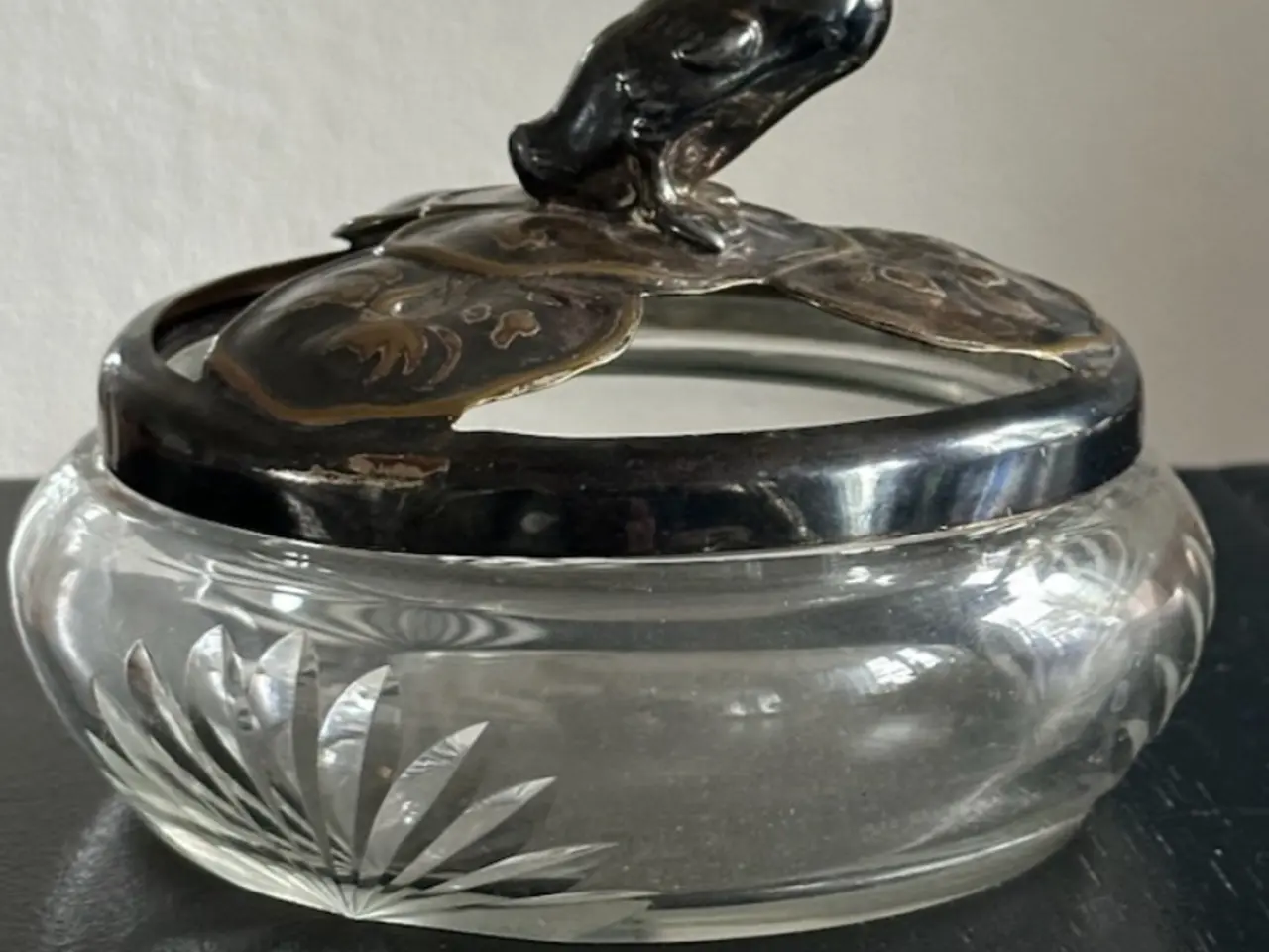 Billede 1 - Potpourriskål i glas og pletsøllv