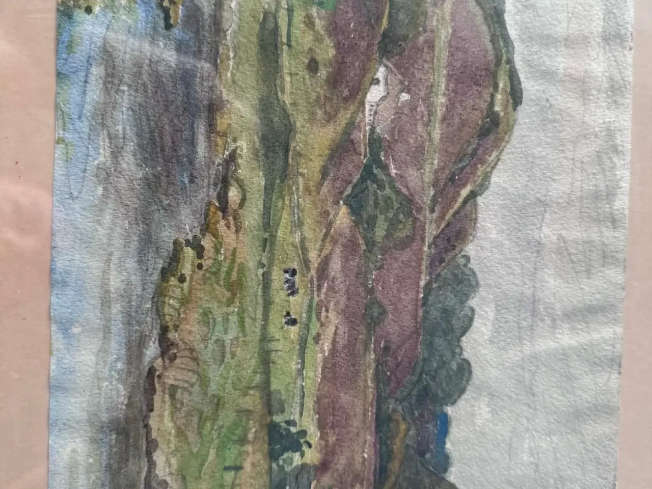 Billede 2 - Original akvarel – landskab (signeret Lief Rafn) 