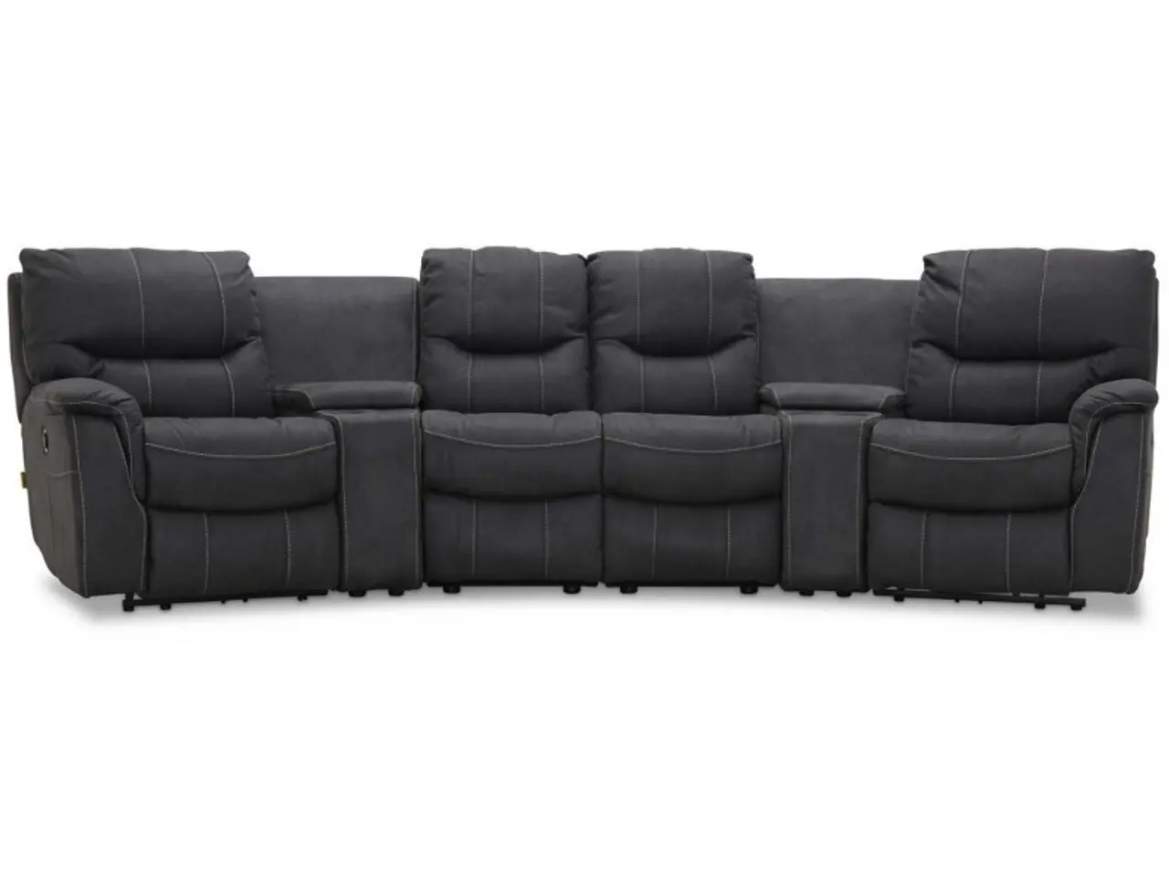 Billede 1 - HAGA Colorado sofa - grafit grå stof, 4 pers., m. recliner funktion