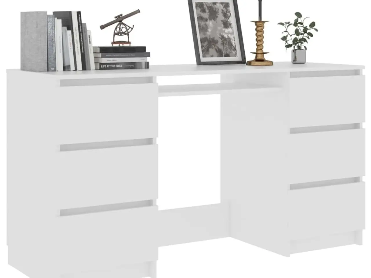 Billede 3 - Skrivebord 140x50x77 cm konstrueret træ hvid