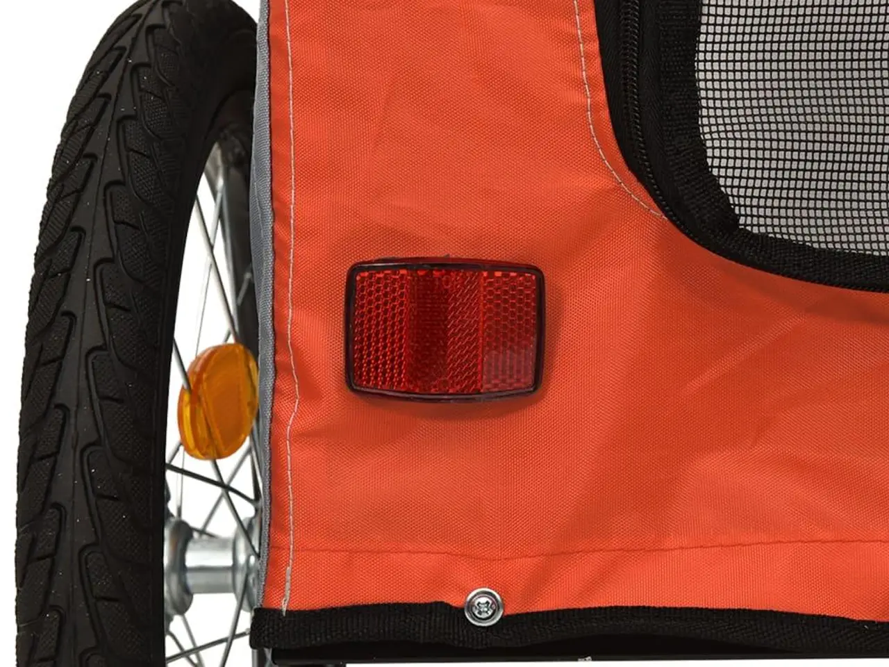 Billede 10 - Cykeltrailer til kæledyr oxfordstof og jern orange og grå