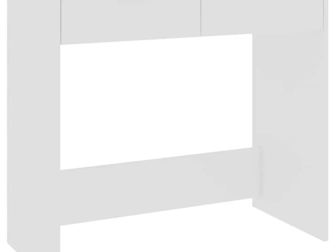 Billede 2 - Skrivebord i hvidt konstrueret træ - 80 × 40 × 75 cm med 2 skuffer