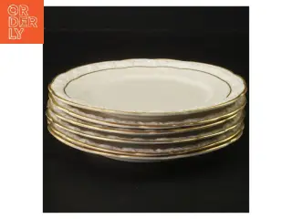 Sæt med seks Edelweiß porcelænstallerkener fra JLMENAU (str. 6 stk Ø 16 cm)