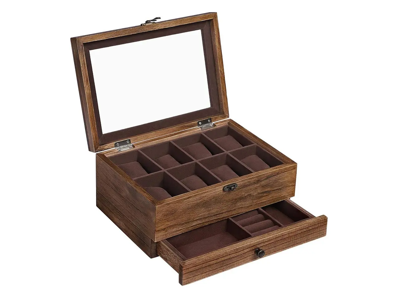 Billede 1 - Uræske med 8 rum og skuffe - Rustic Walnut