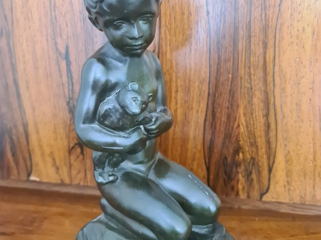 Billede 1 - Just Andersen figur - Dreng med bamse (Elna Borch)