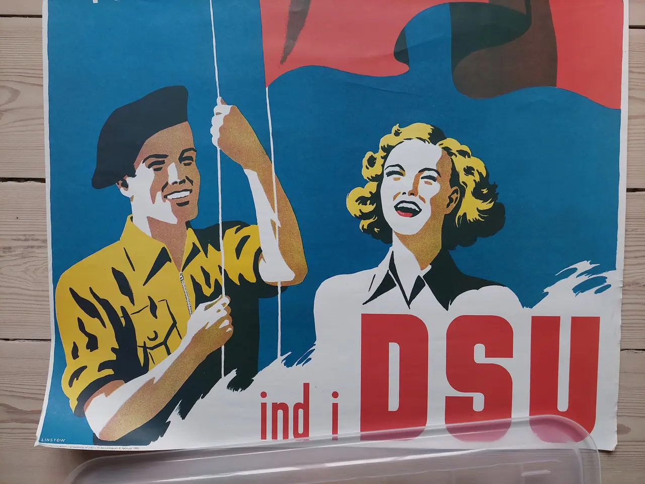 Billede 3 - DSU jubilæumsplakat (48x68) – "Socialismens Fane"